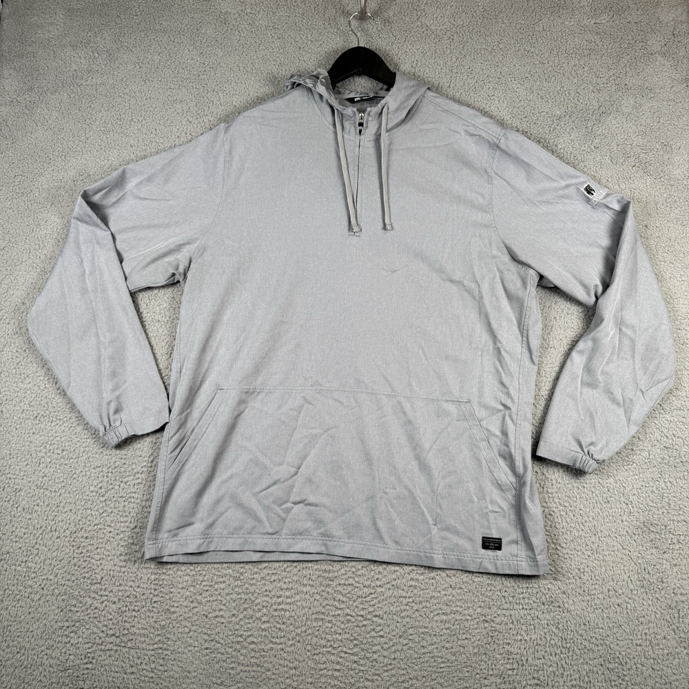 Travis Mathew Skyview Hoodie Mens XXL Heather Sleet Gray Quarter Zip Golf LOGO - Picture 1 of 14